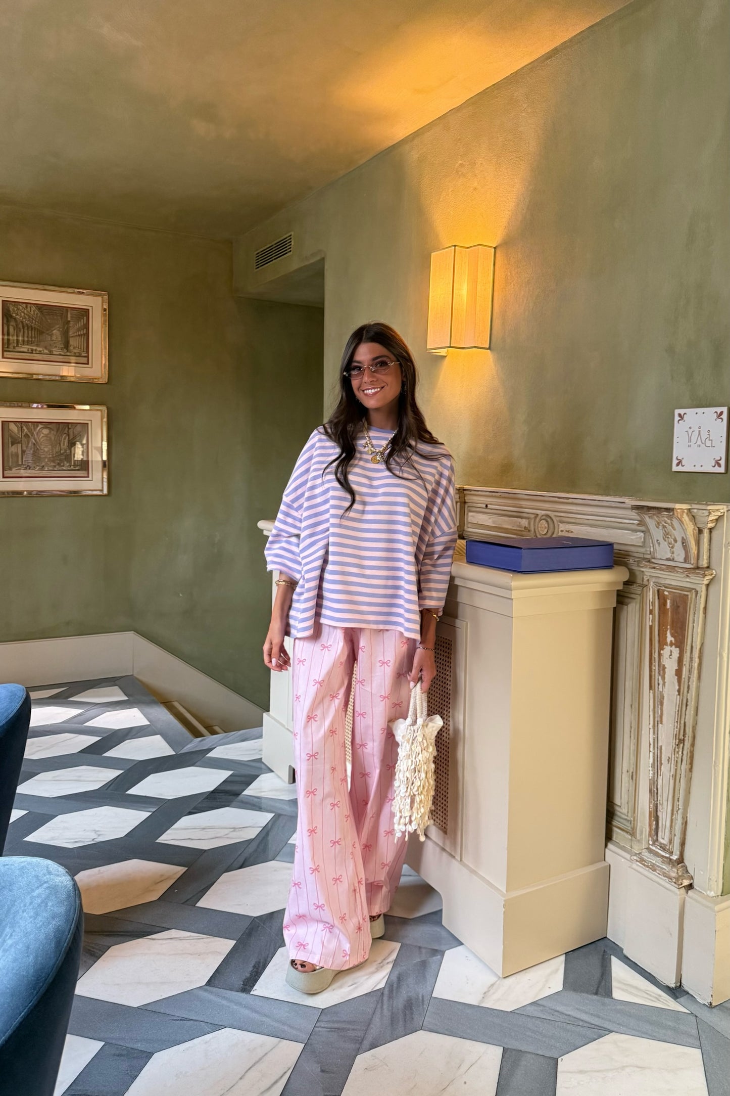 Baby Pink and Lilac Striped T-shirt