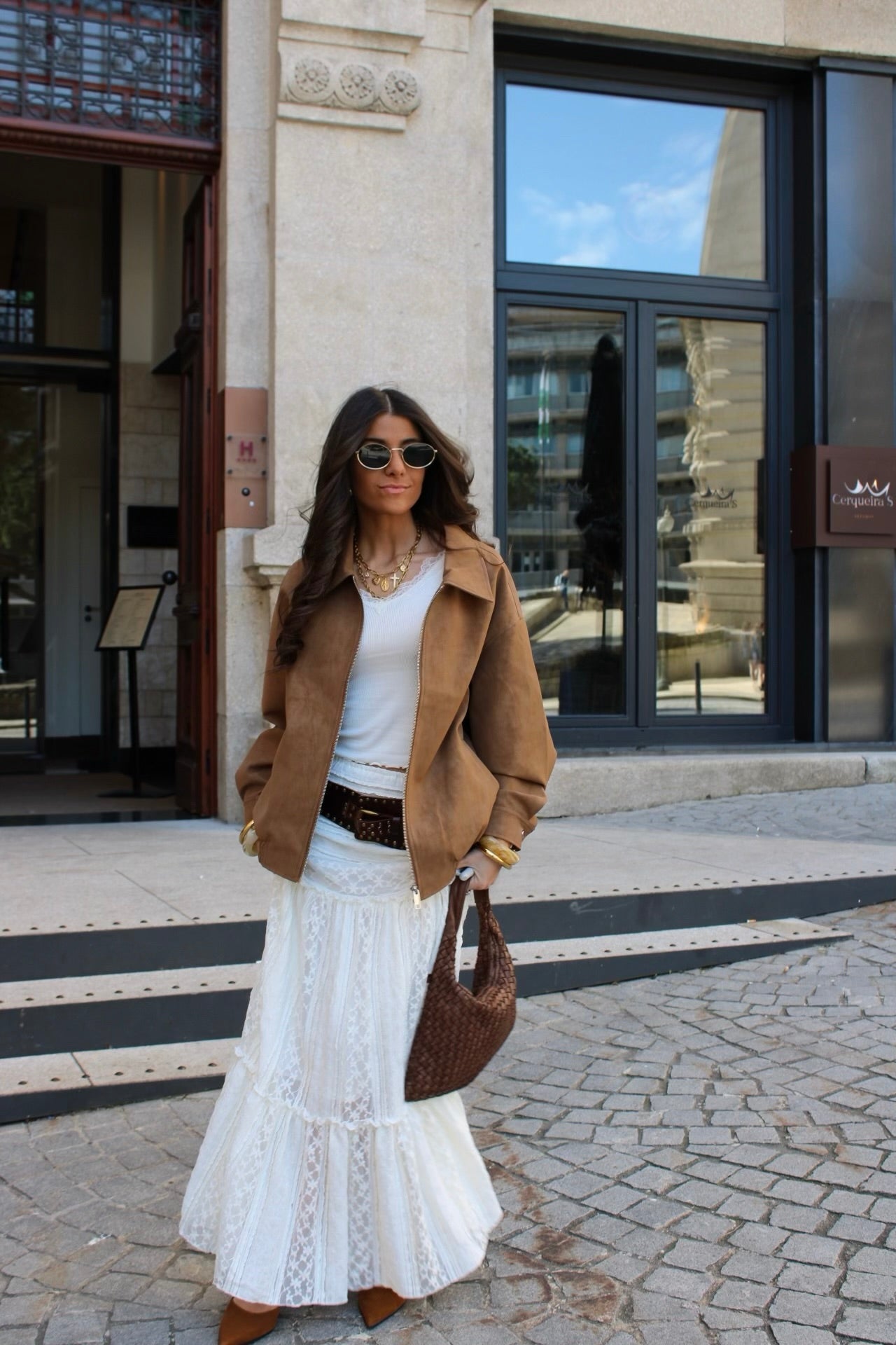 Camel Suede-Effect Jacket