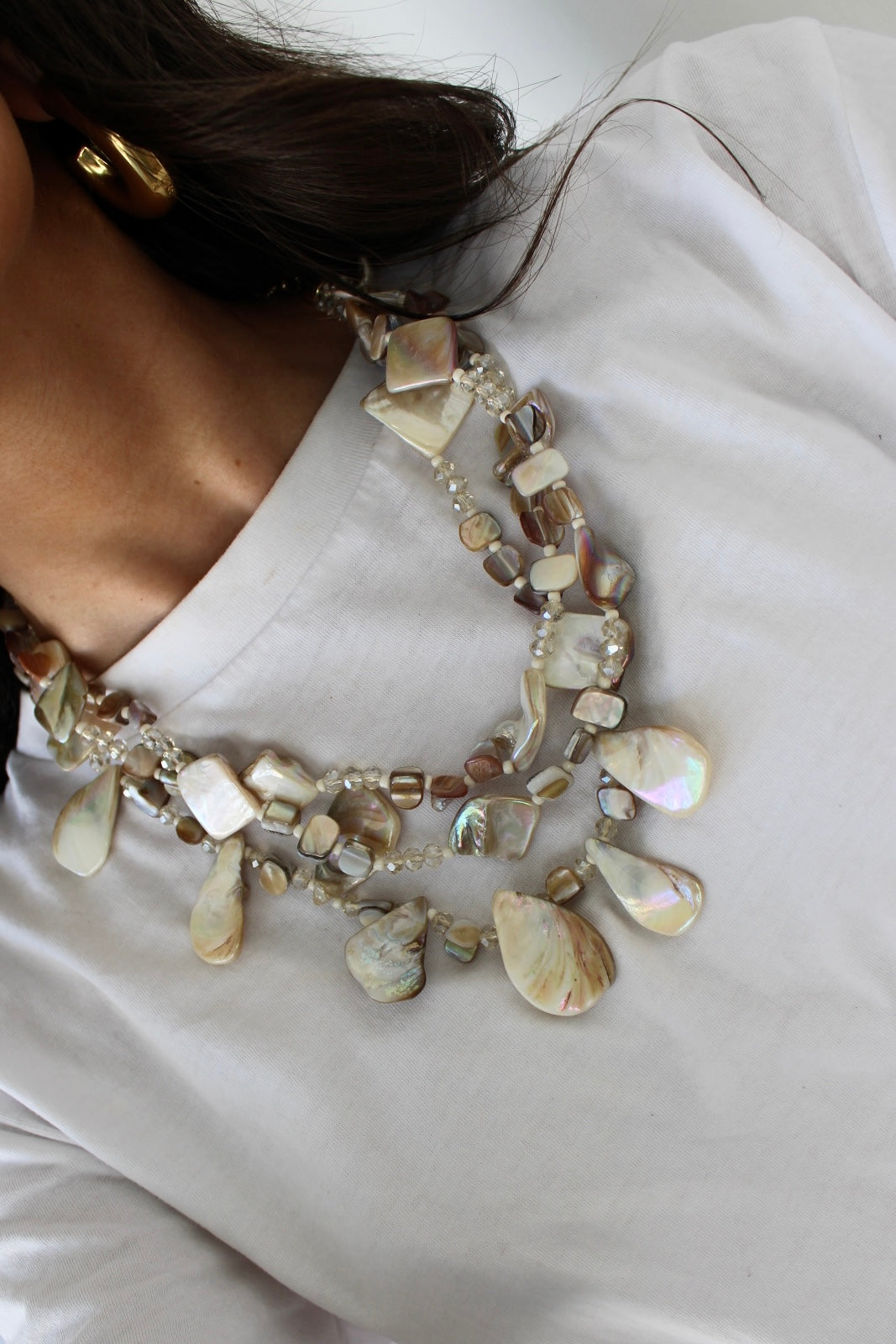 Triple Maxi Necklace with Shells