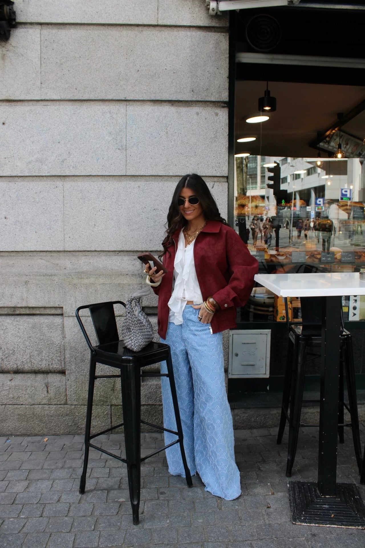 Cherry Suede-Effect Jacket
