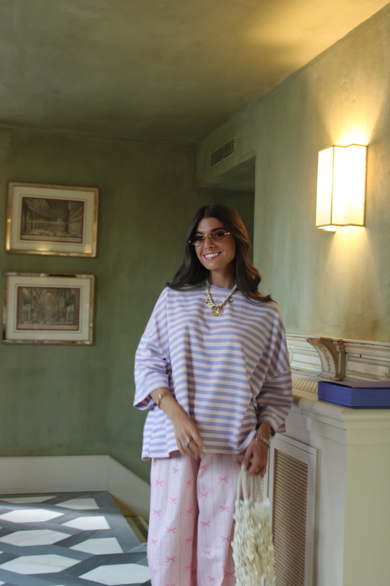 Baby Pink and Lilac Striped T-shirt
