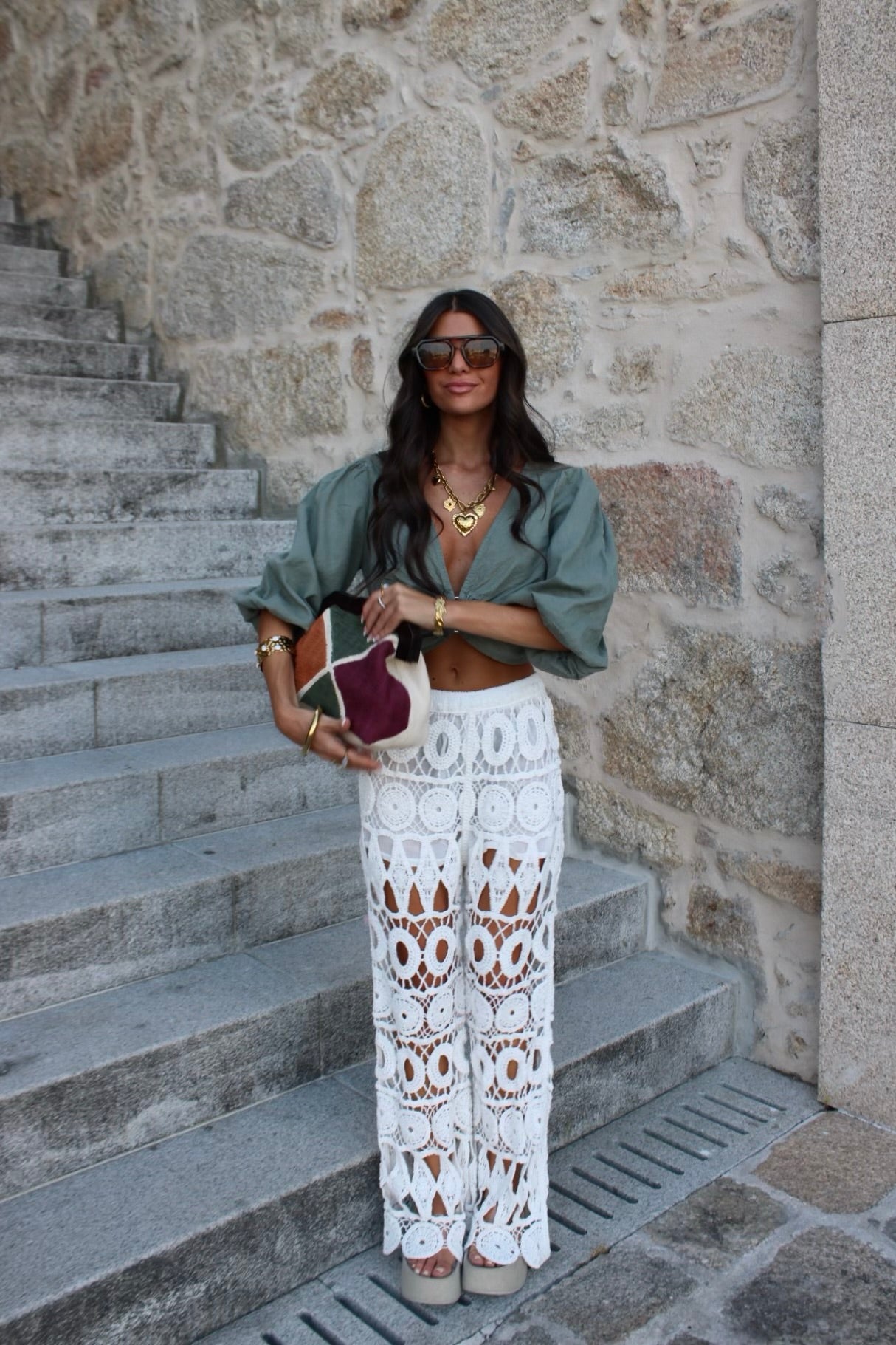 Crochet Pants In White