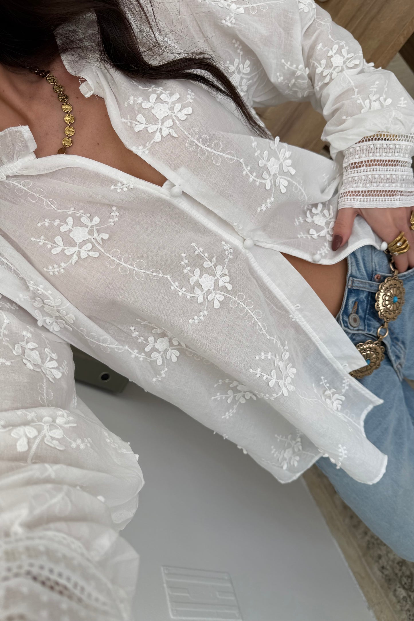 Shirt with Embroidered Details