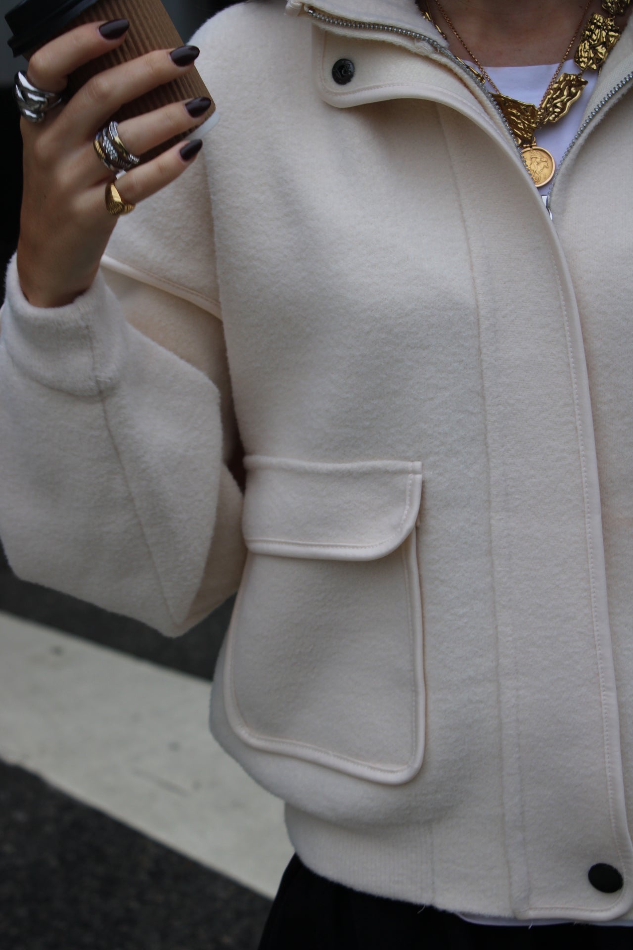 Off-White Double Knit Bomber