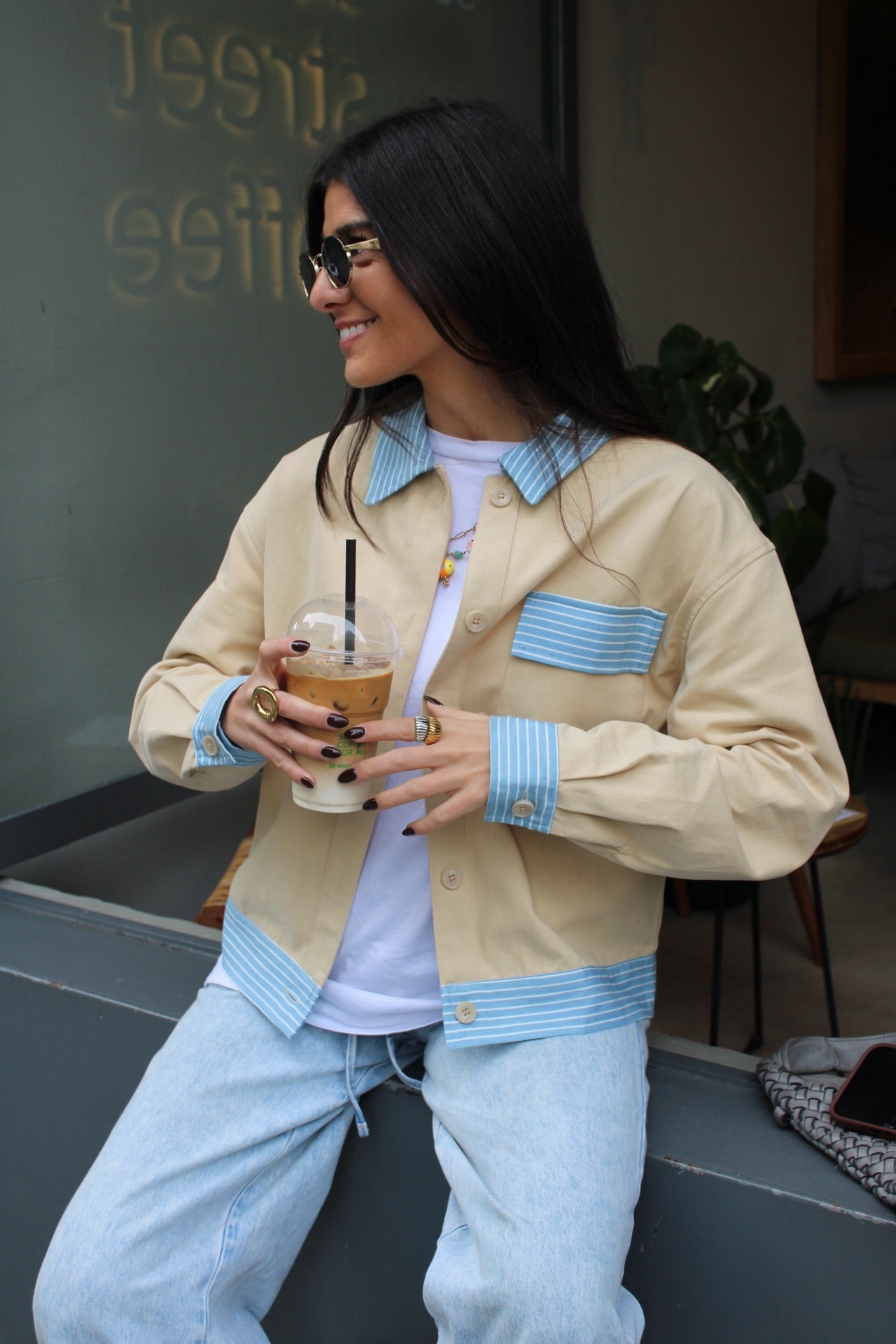 Jacket with Stripe Details
