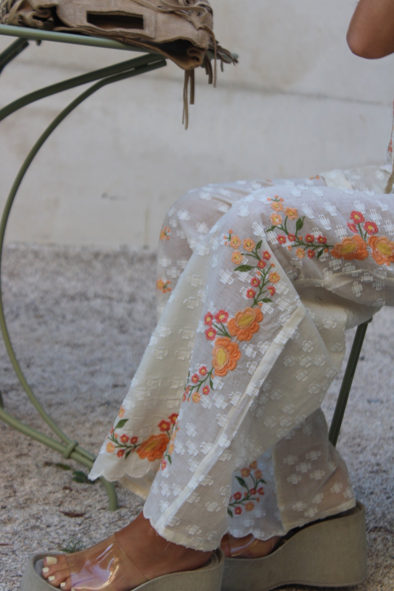 Embroidered Floral Set (Blouse & Pants)