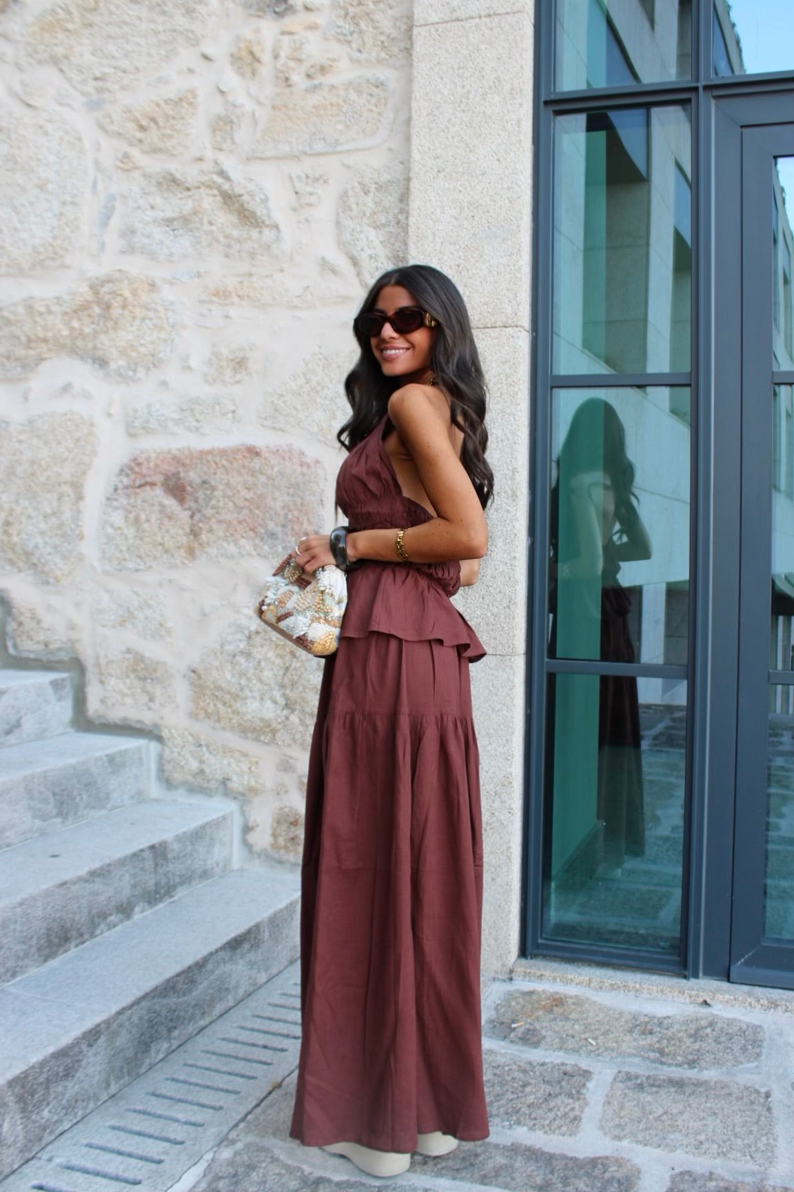 Chocolate Co-ord Set: Long Skirt & Top