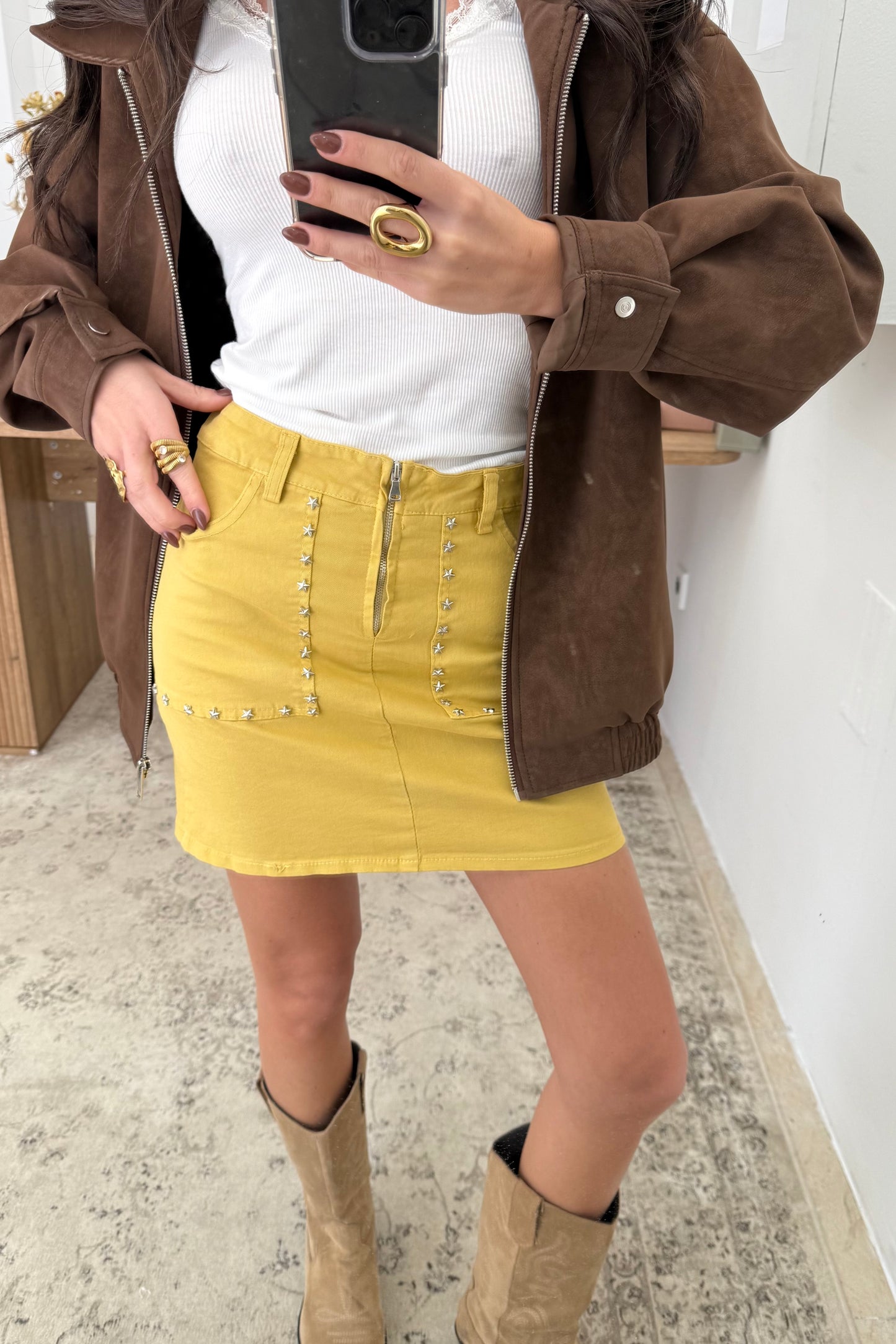 Mini Skirt with Studs