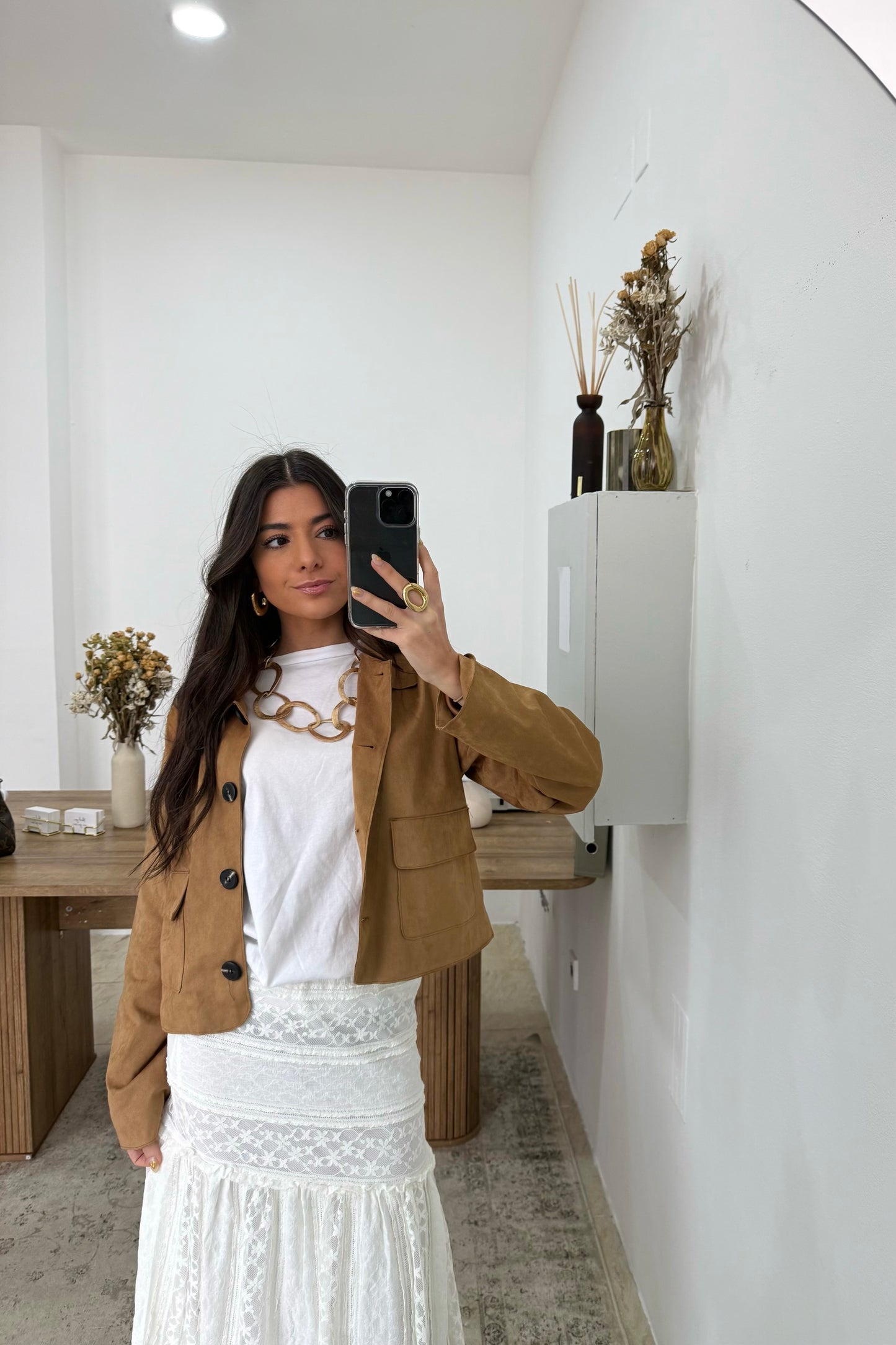 Suede-Effect Jacket