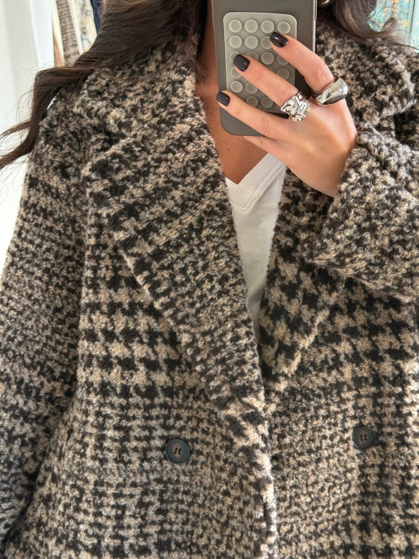 Pied-de-Poule Blazer in Warm Tones