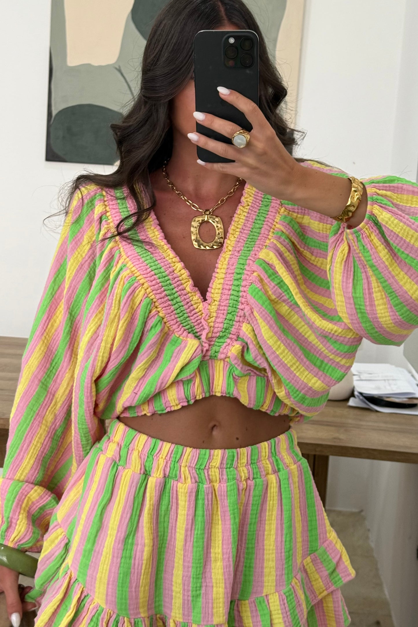 Colorful Set: Shorts and Crop Top