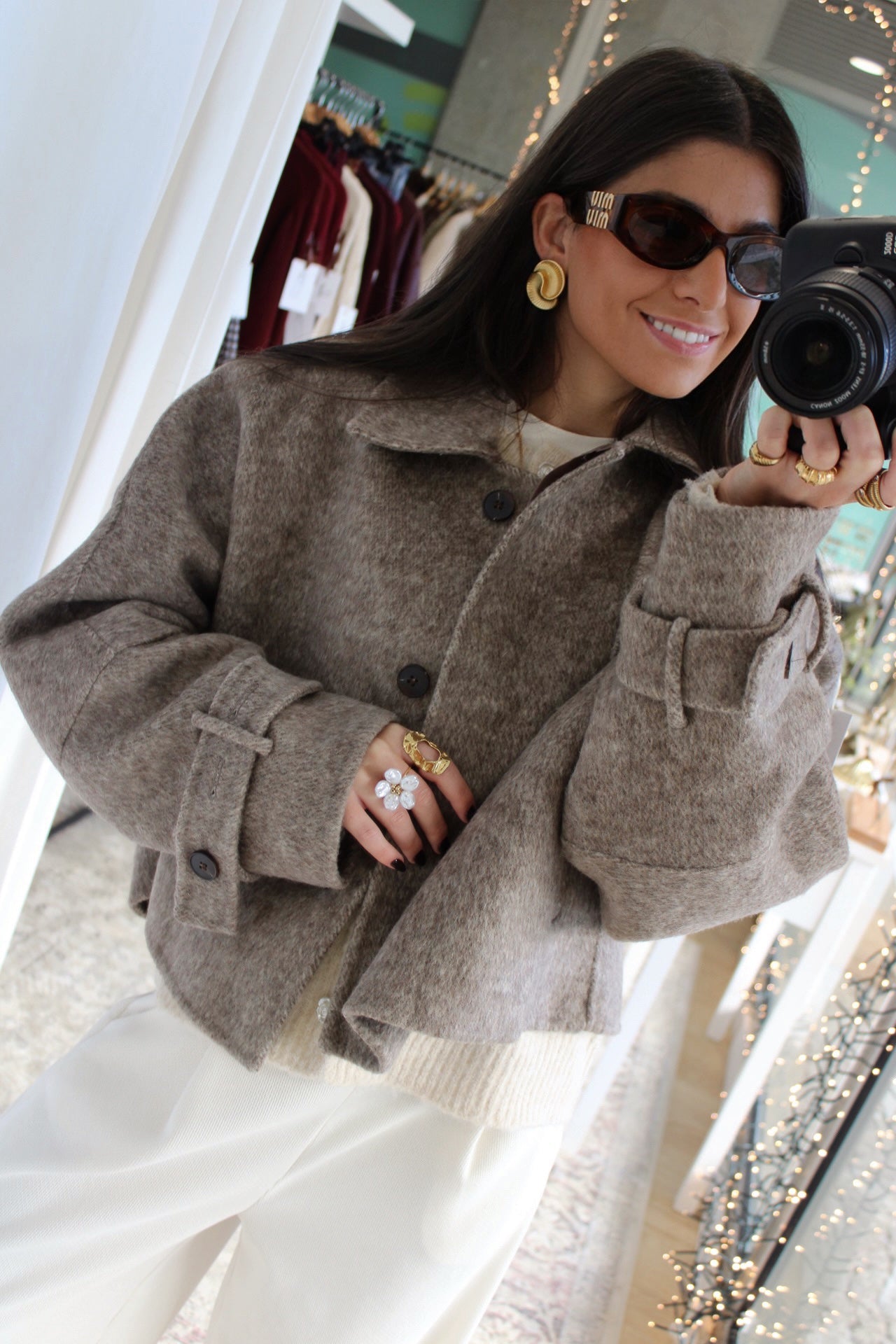 Casaco Taupe 100% lã (hand made)