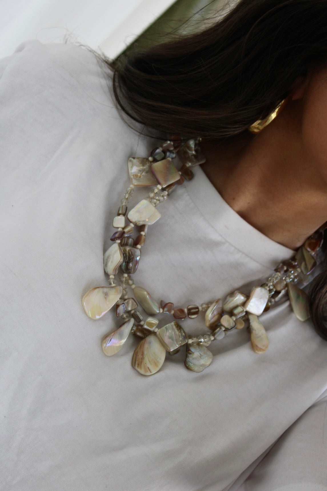 Triple Maxi Necklace with Shells
