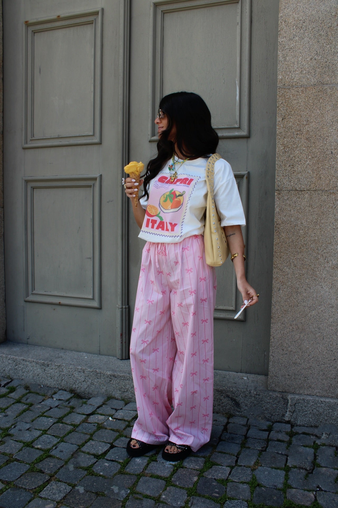 Striped Pants With Bows
