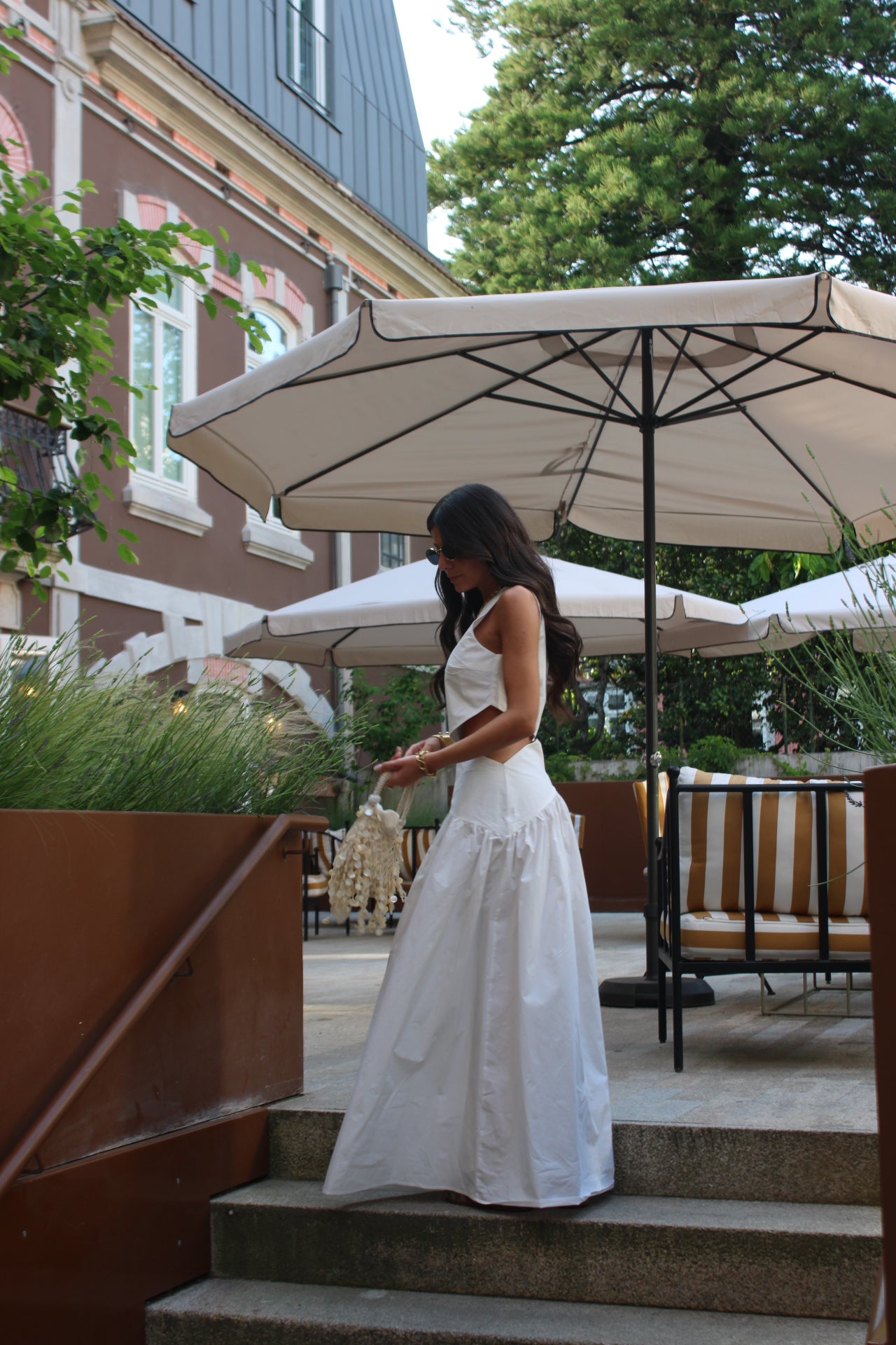 Asymmetric Maxi Dress with Cut-Out Detail