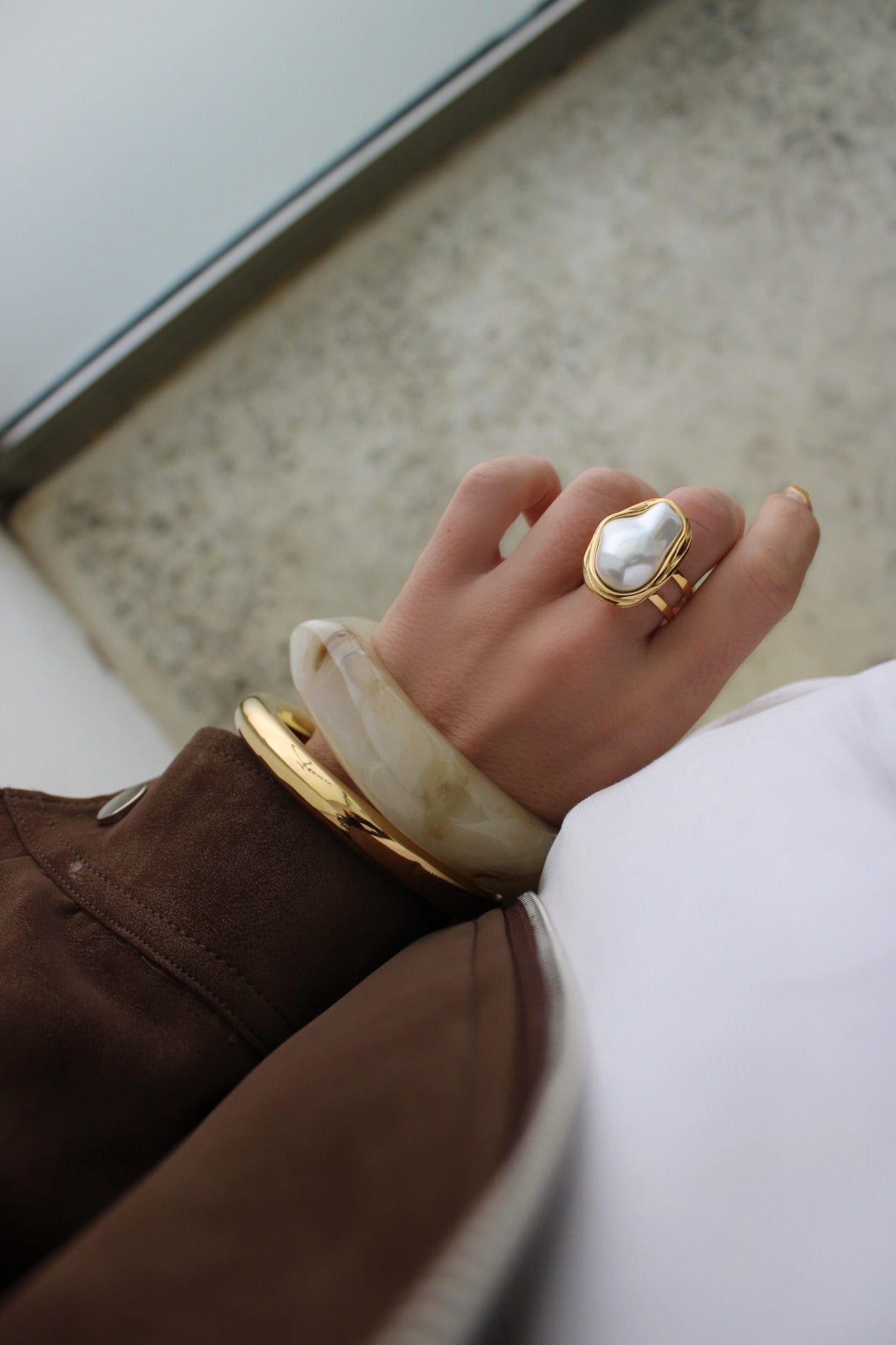 Irregular Pearl Ring