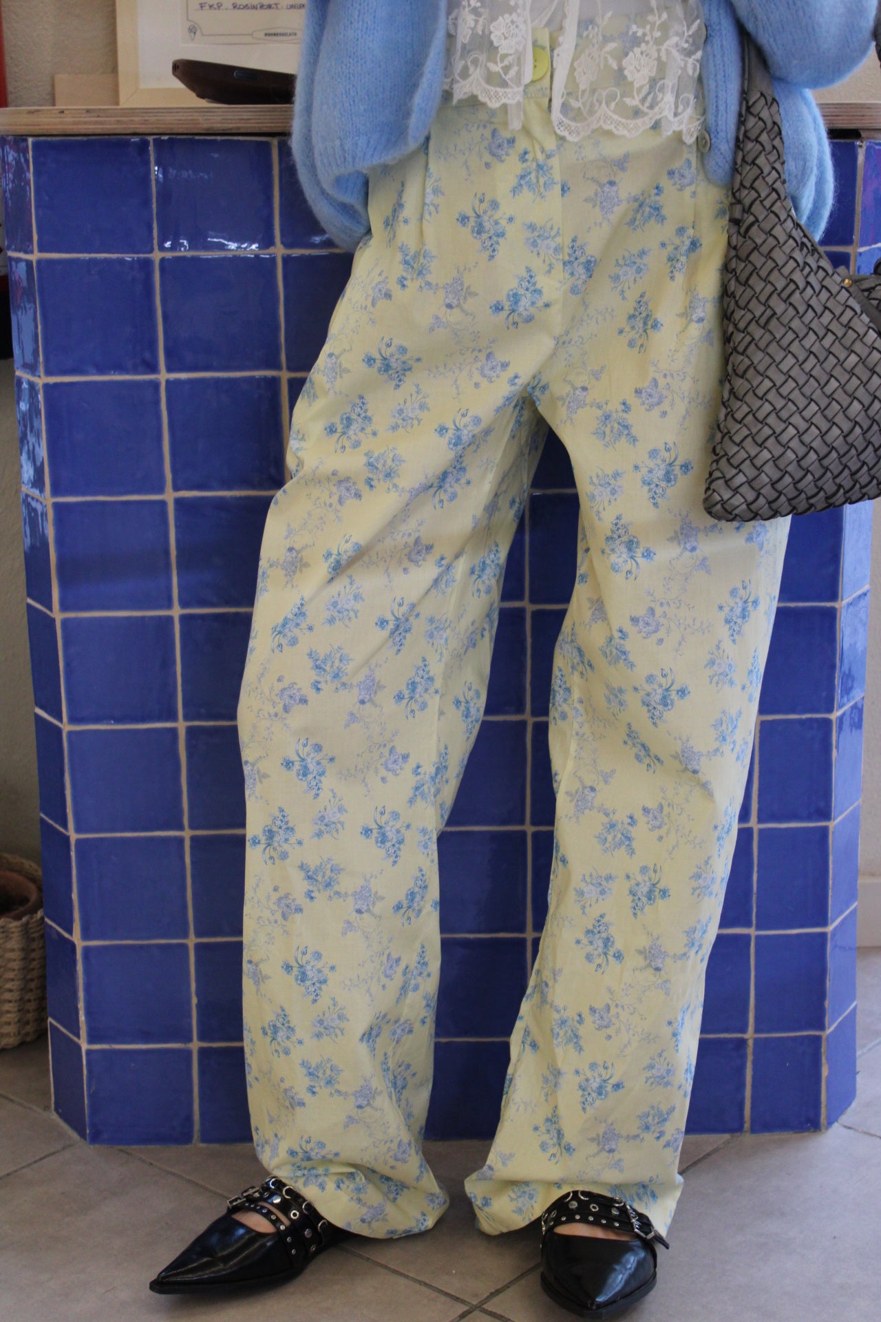 Butter Yellow Floral Pants
