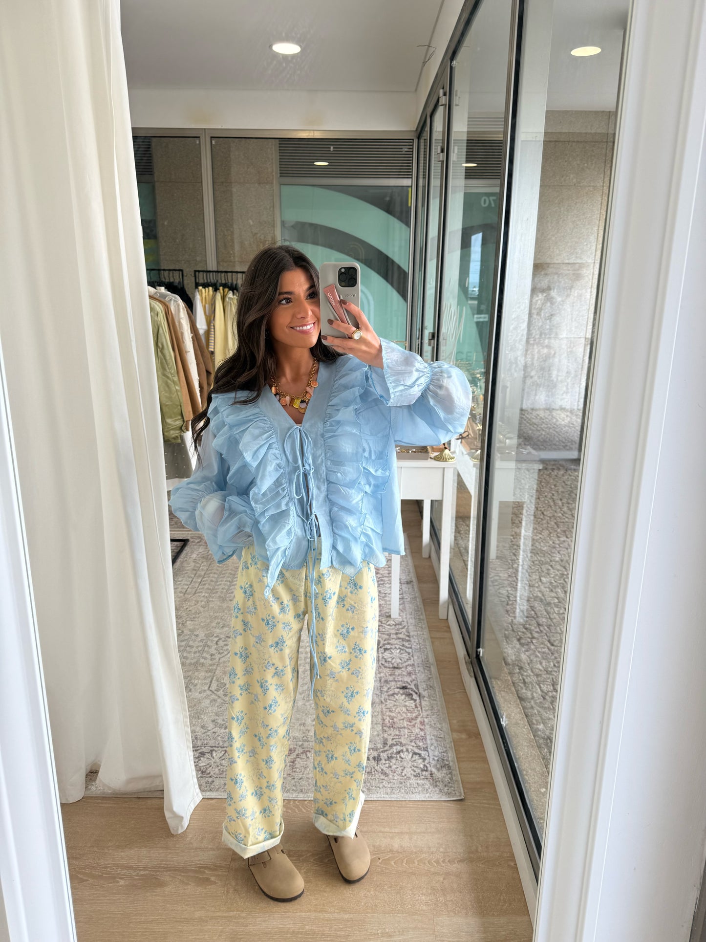 Butter Yellow Floral Pants