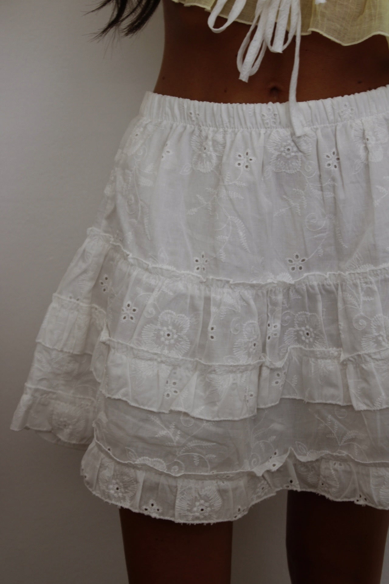 Embroidered Eyelet Skirt with Built-in Shorts