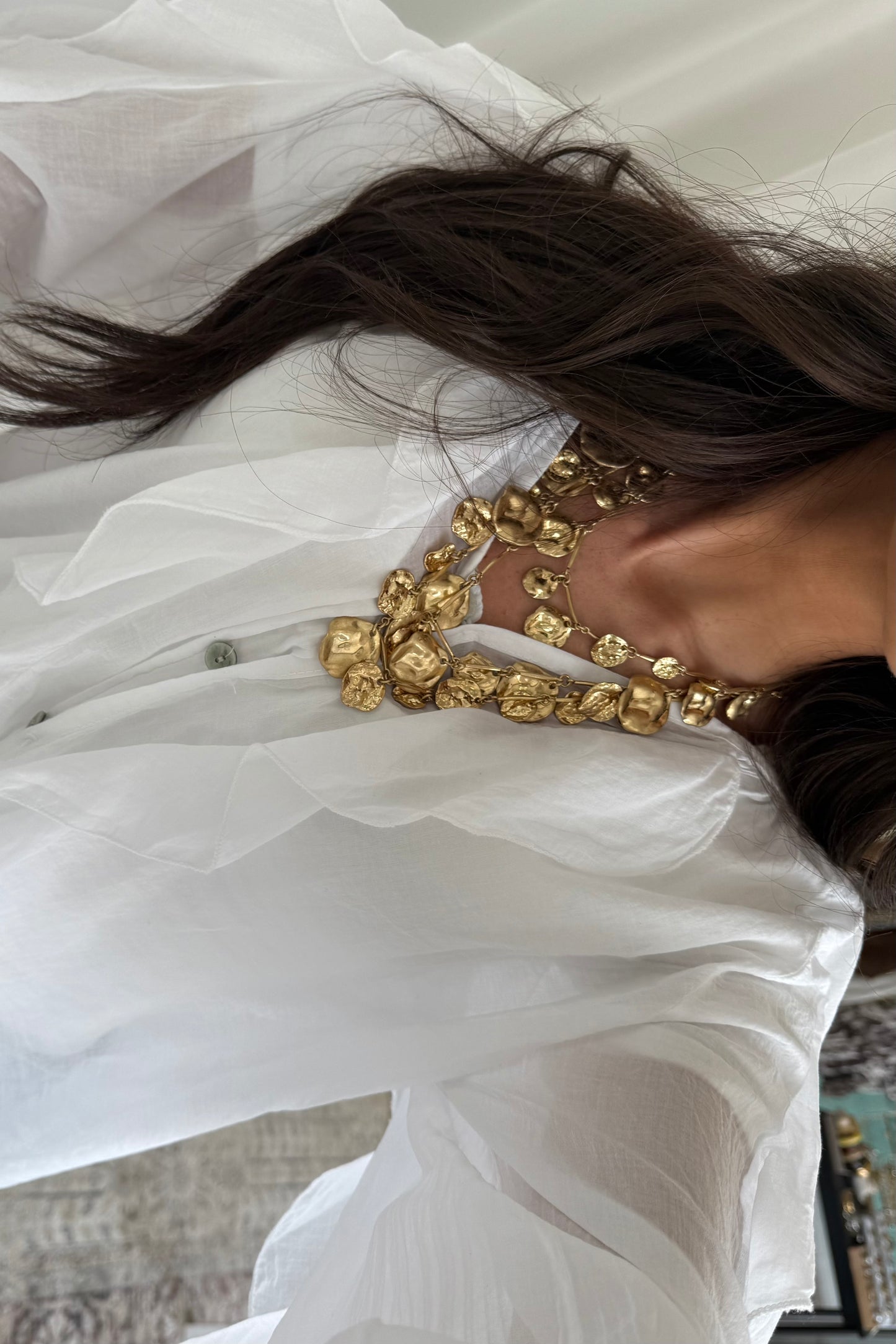 Ruffled Shirt in White