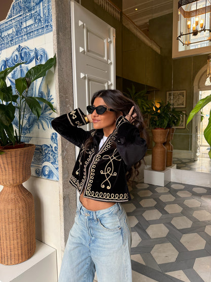 Napoleonic Velvet Jacket with Gold Embroidery