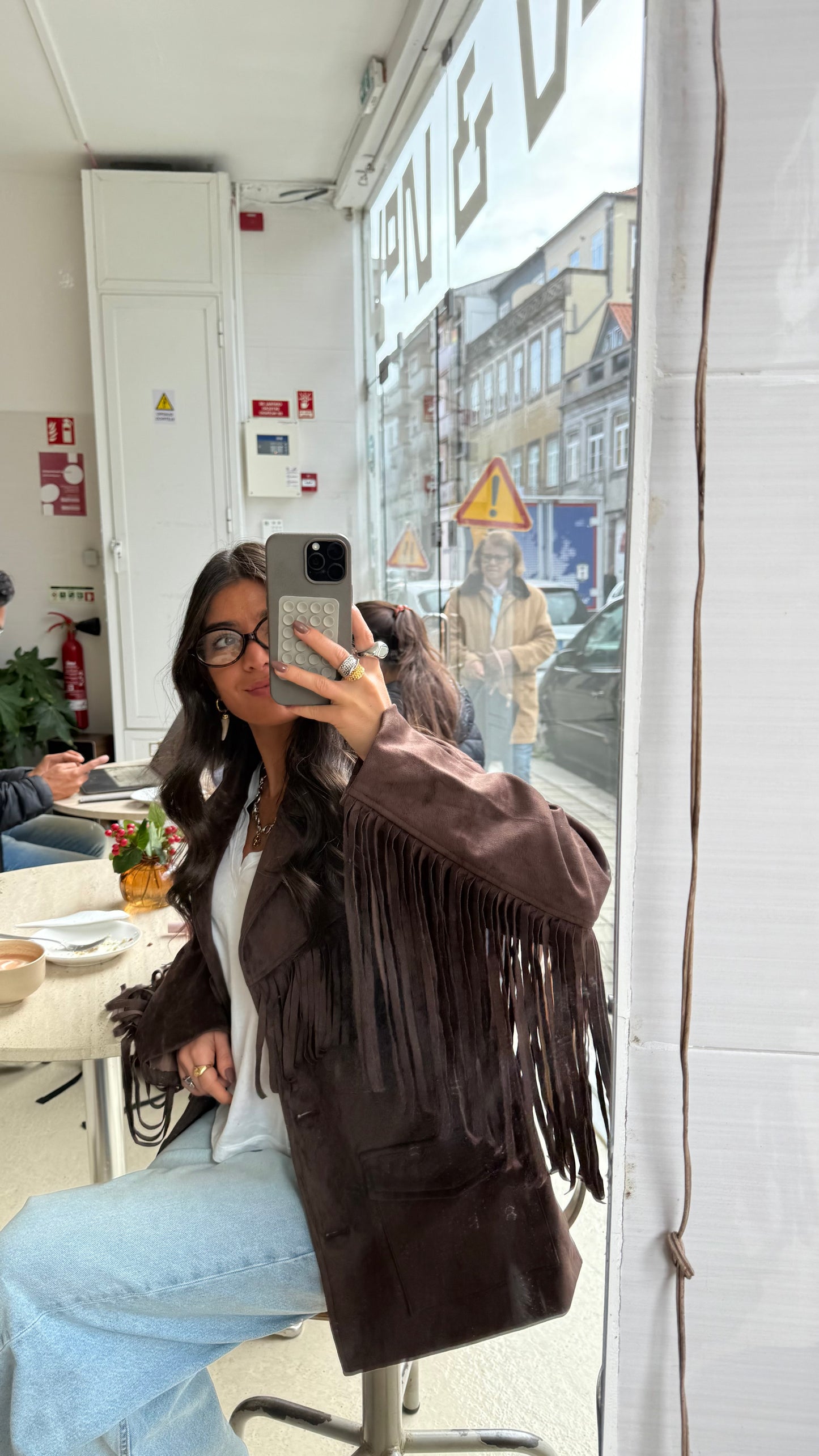 Western-Inspired Suede Fringe Blazer