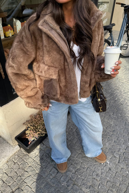 Caramel Fur Effect Jacket