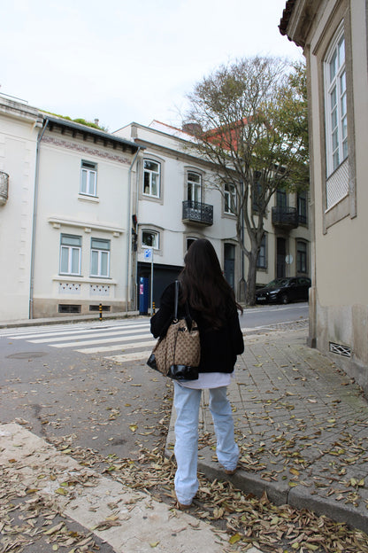 Black Double Knit Bomber