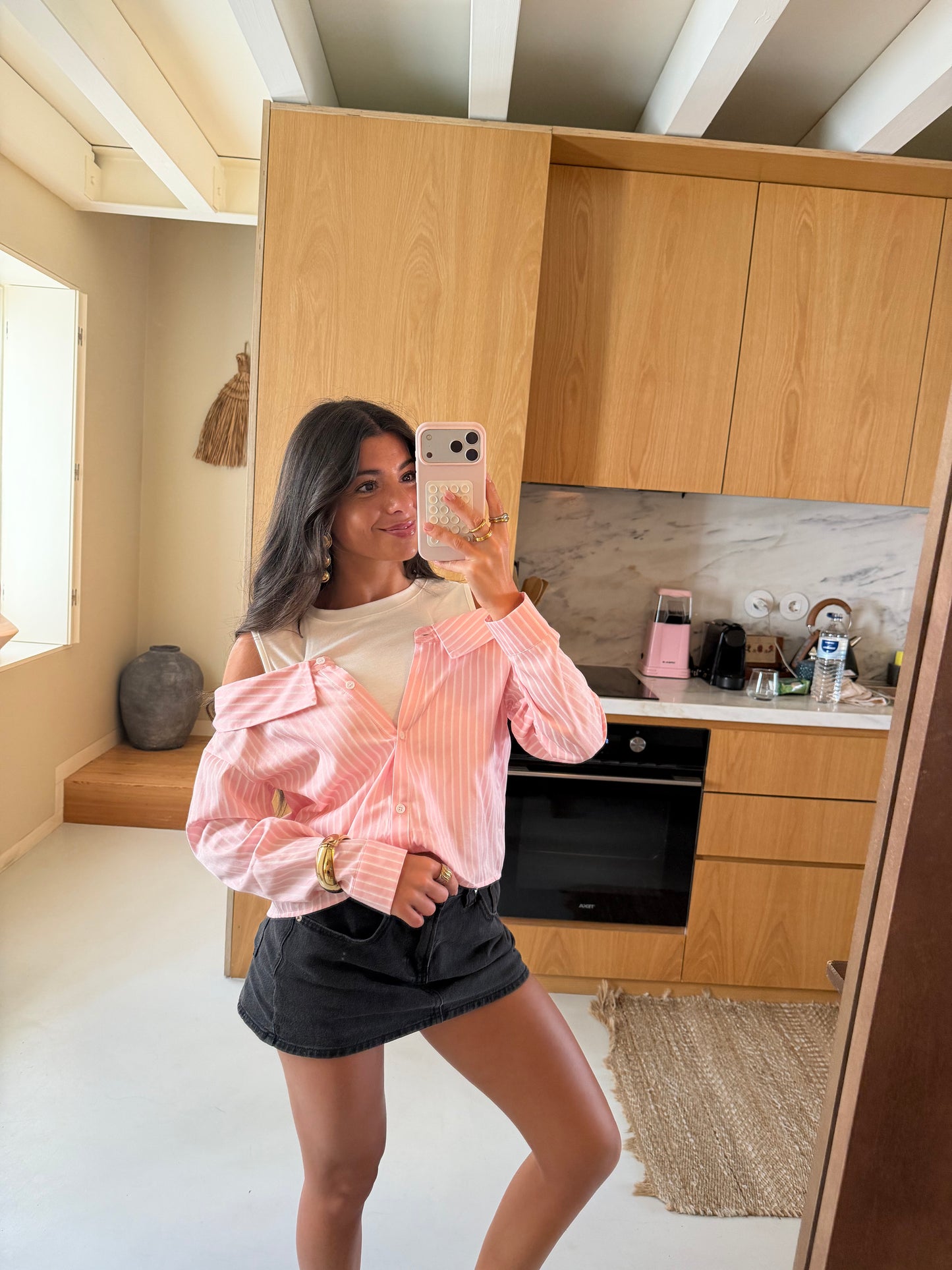Soft Pink Layered Shirt