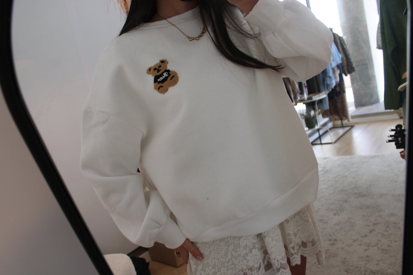 SWEATSHIRT BRANCA  COM BORDADO