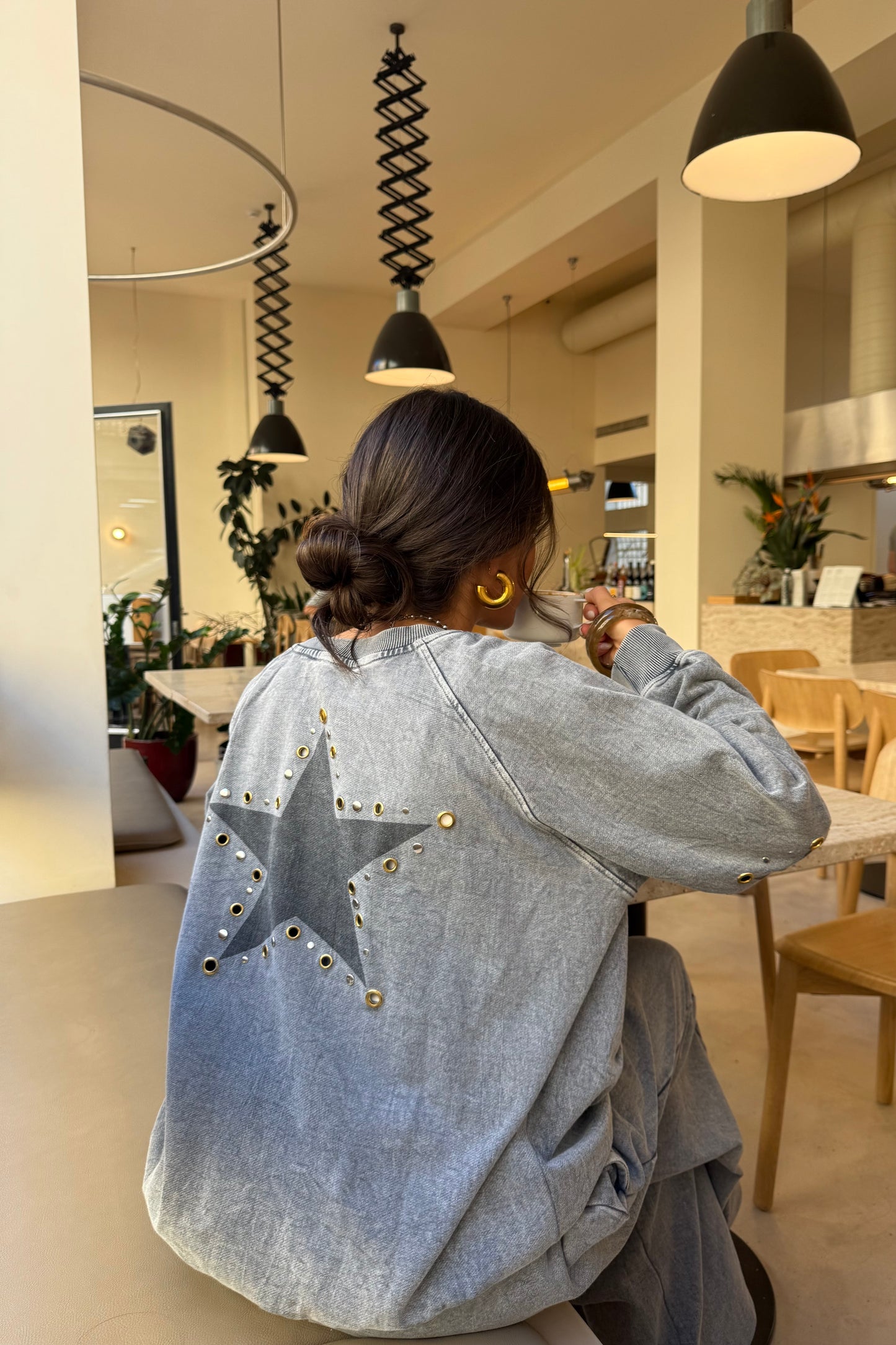 Star Studded Tracksuit in Faded Grey