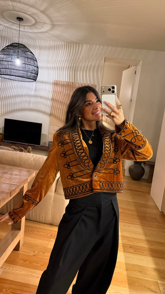Rust Velvet Napoleonic Jacket