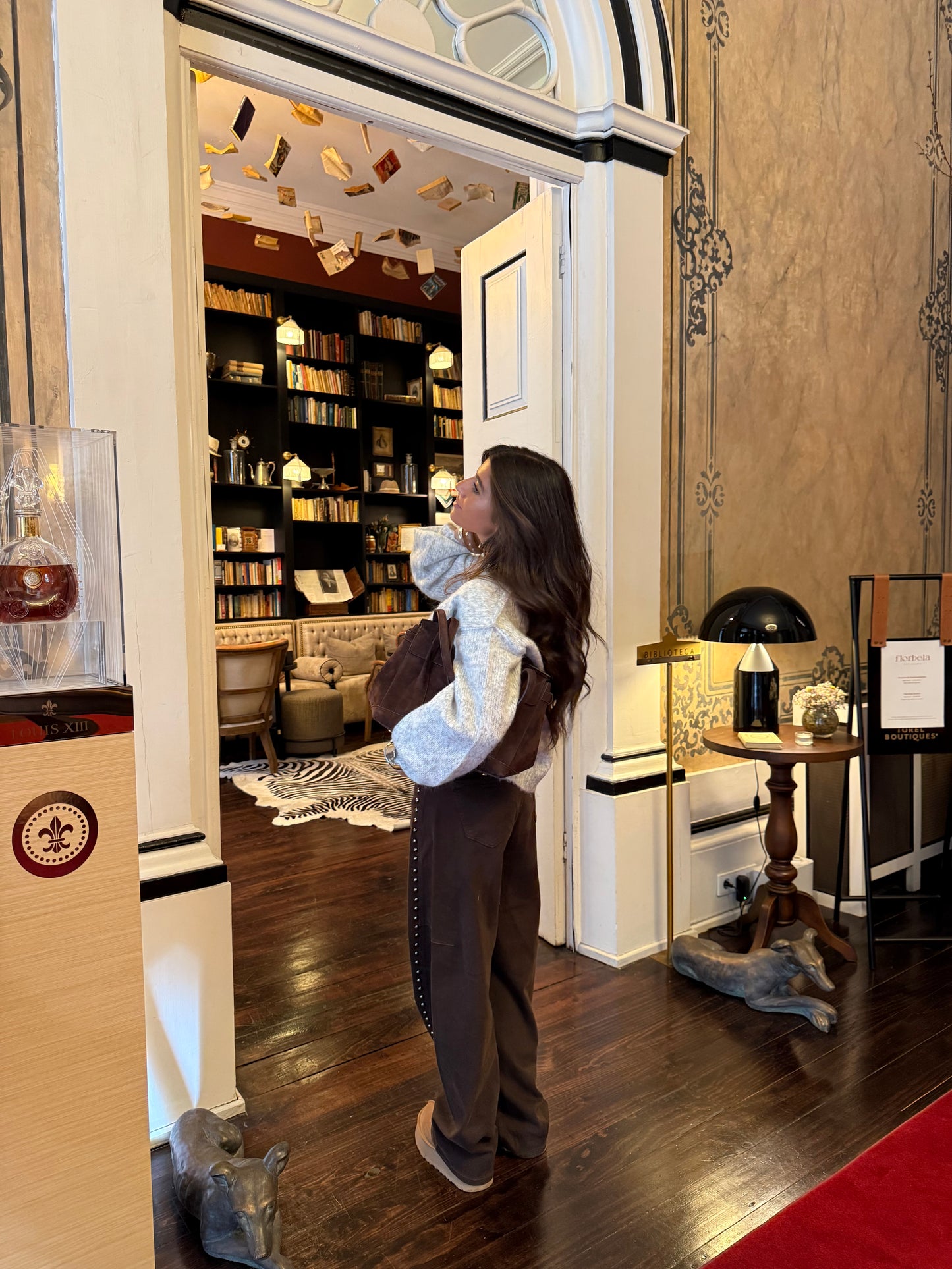 Brown Studded Wide-Leg Pants