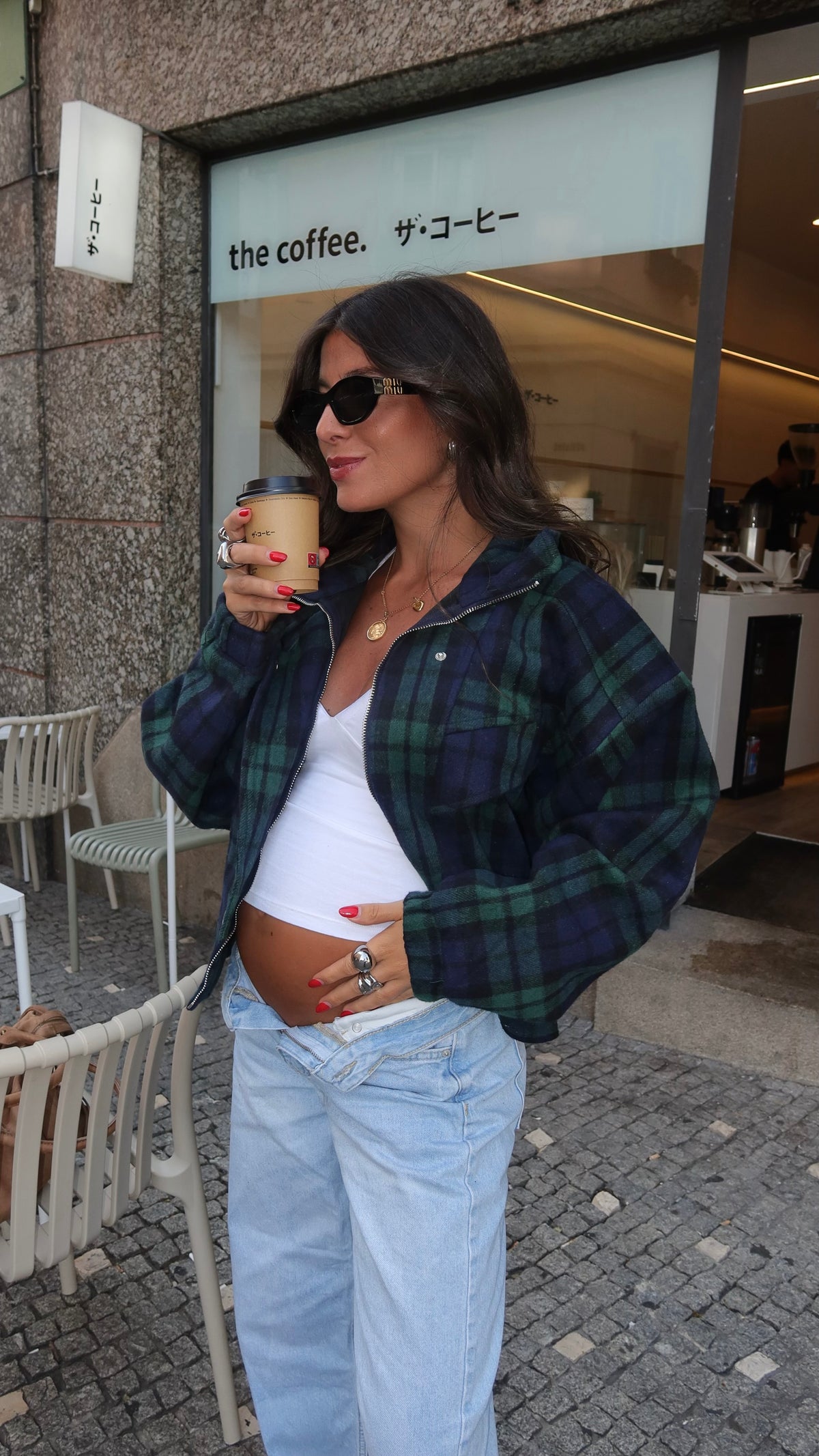 Green & Navy Plaid Jacket
