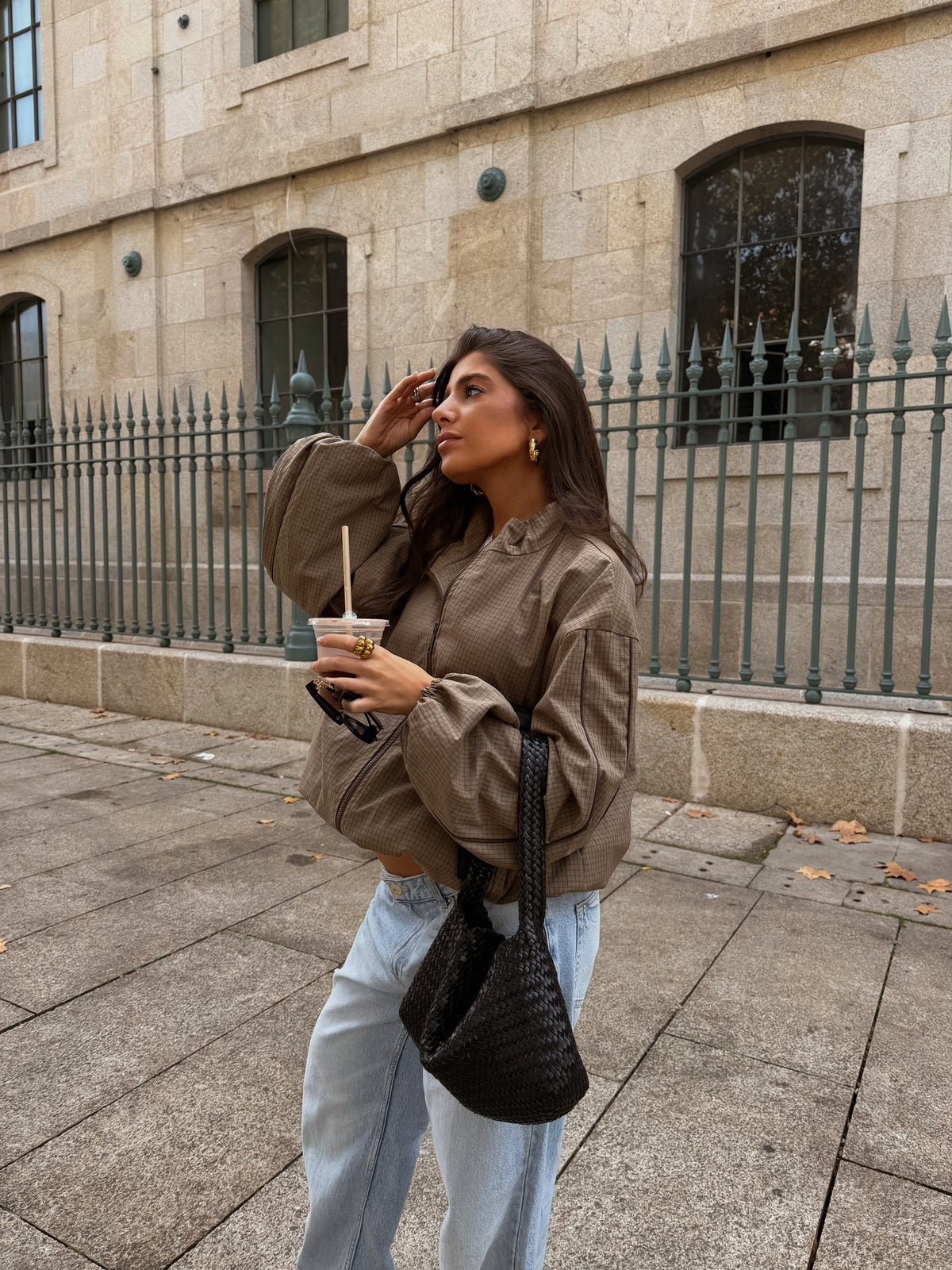 Khaki Checked Jacket