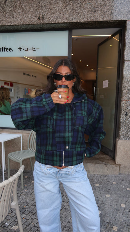 Green & Navy Plaid Jacket