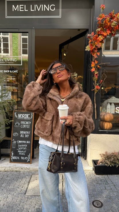 Caramel Fur Effect Jacket