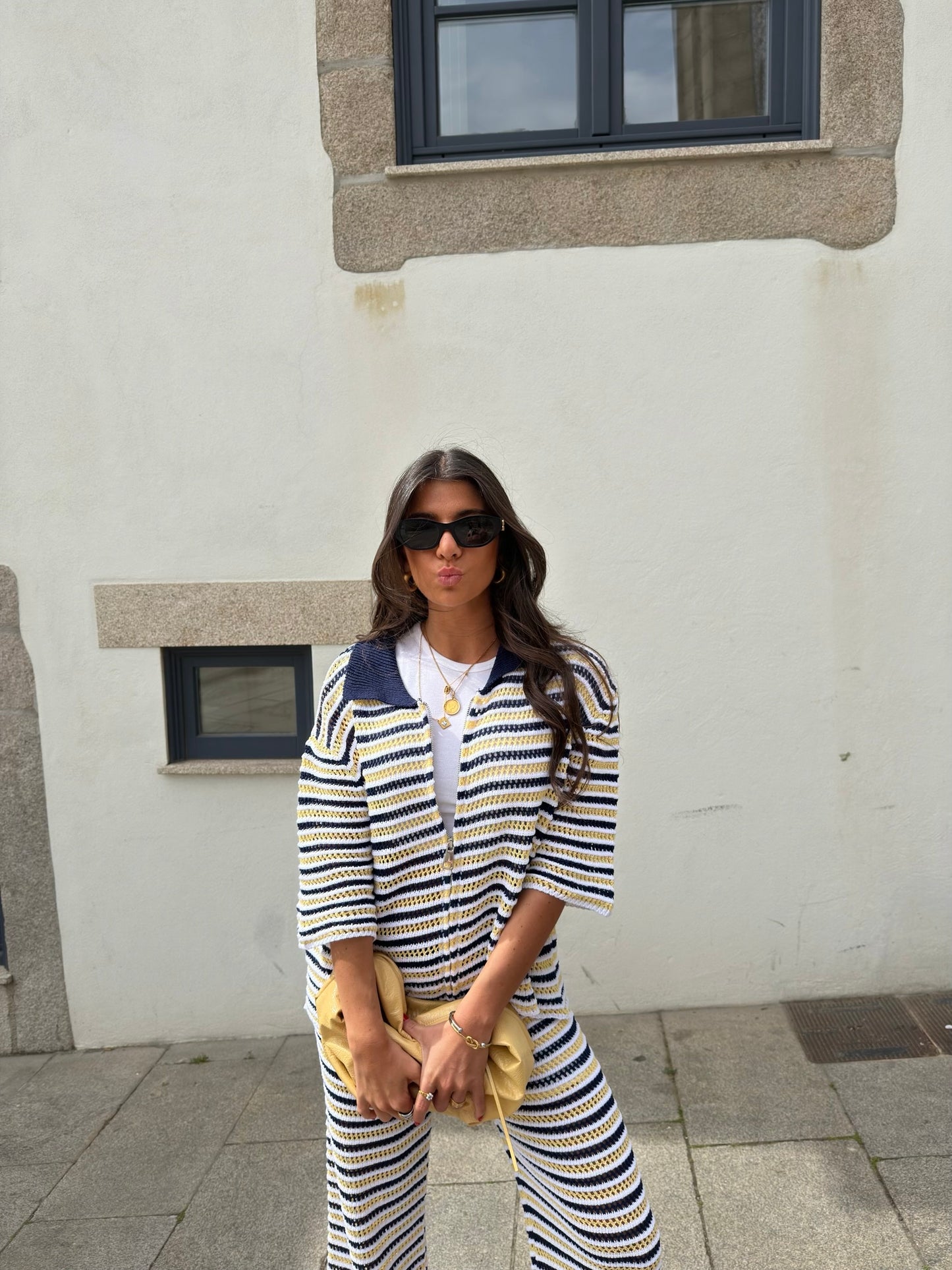 Golden Coast Stripe Crochet Pants