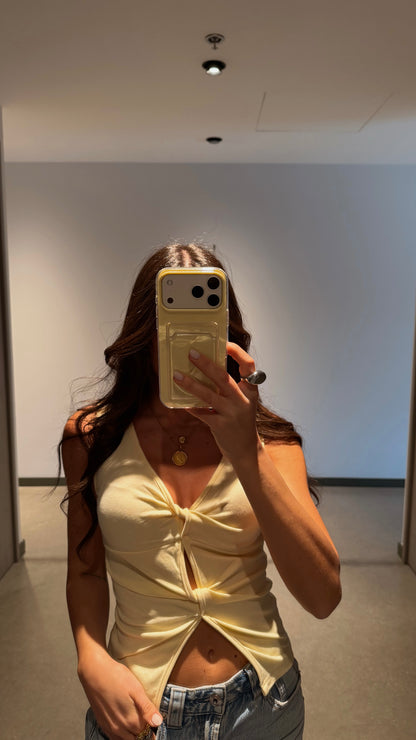 Butter Yellow Knot Top