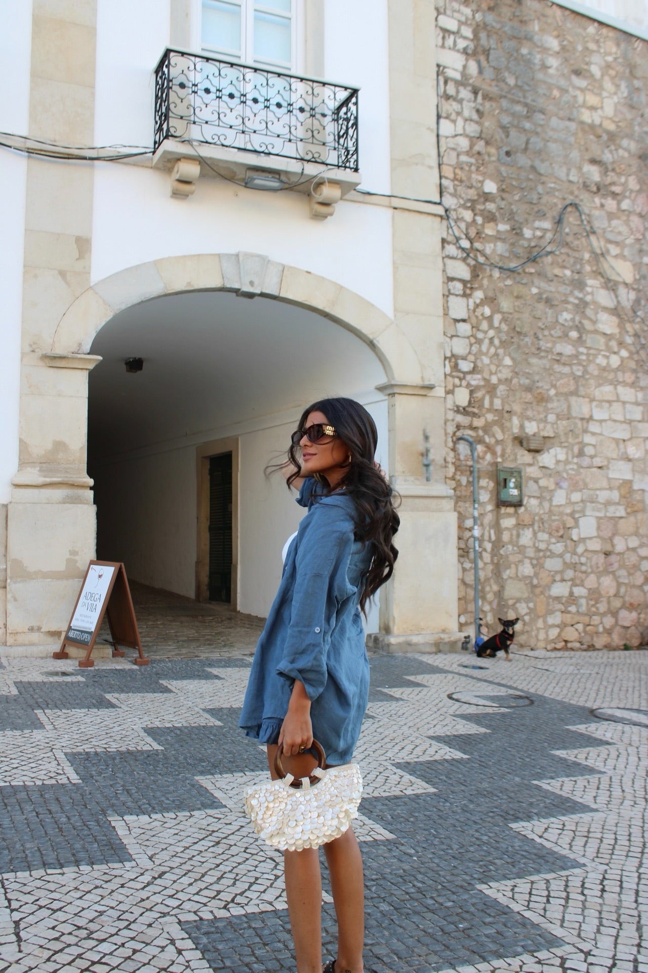 Smoky Blue Linen Set