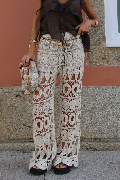 Crochet Pants In Beige