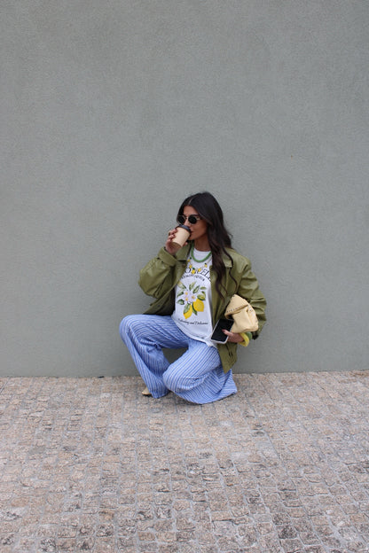 Blue Pants with Stripes