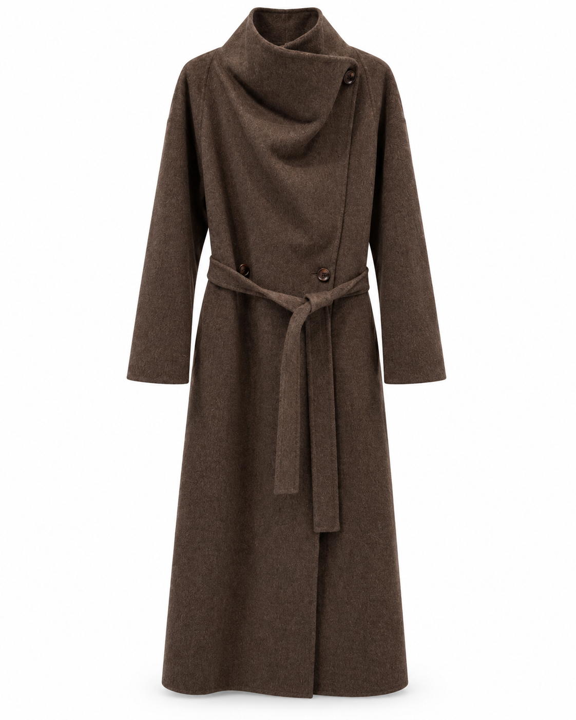 Chocolate Brown Long Wool Coat