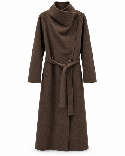 Chocolate Brown Long Wool Coat