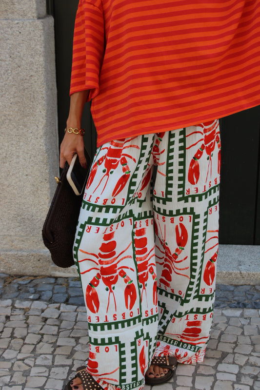 Lobster Print Flowy Pants