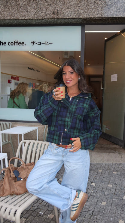 Green & Navy Plaid Jacket