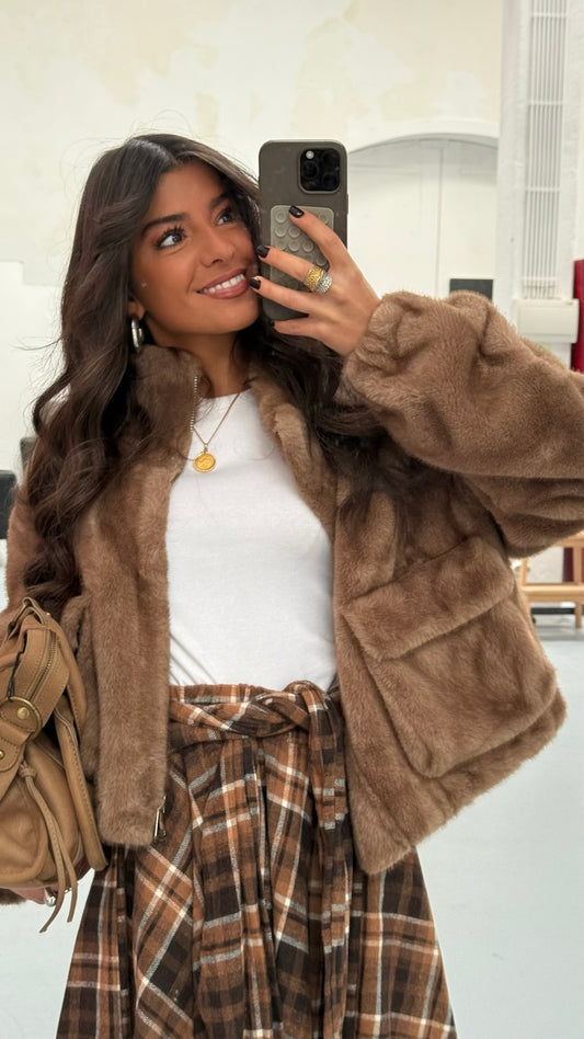 Caramel Fur Effect Jacket