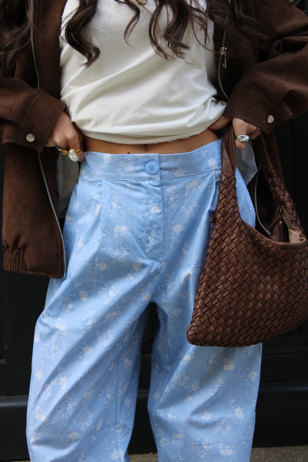 Floral Pants In Blue