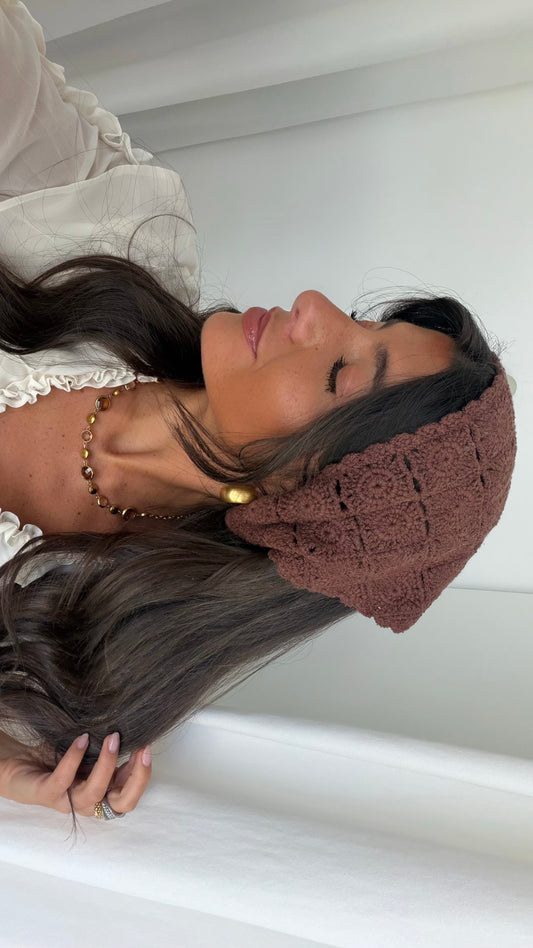 Brown Chocolate Crochet Bandana