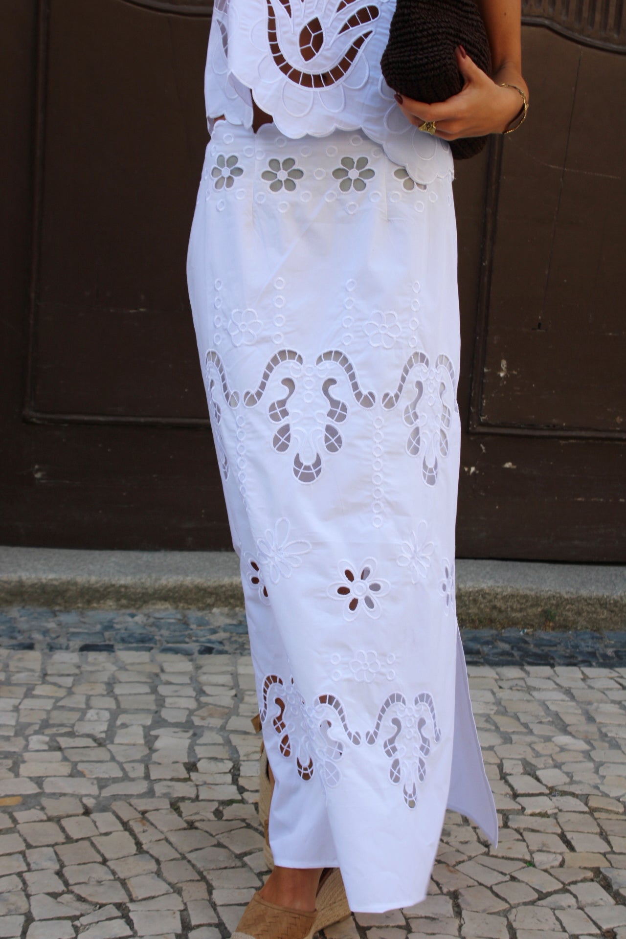 Embroidered Top & Maxi Skirt Set